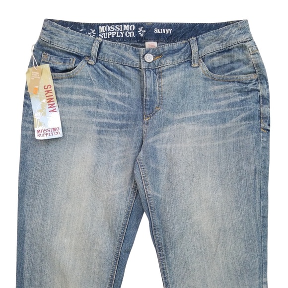 Mossimo Supply Co. Women's Lowest Waist Straight Skinny Jeans Size 11‎ Short NEW - Picture 3 of 11